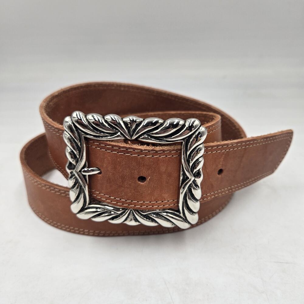 Vintage Milor Italy Western Brown Leather Belt Womens Size M Fits 31-35"